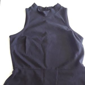 Mock neck sleeveless dress
